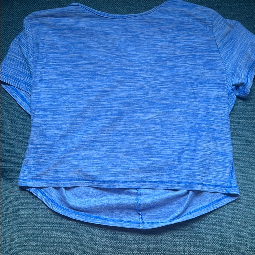 All in Motion Blue Crop Relaxed Short Sleeve Tee